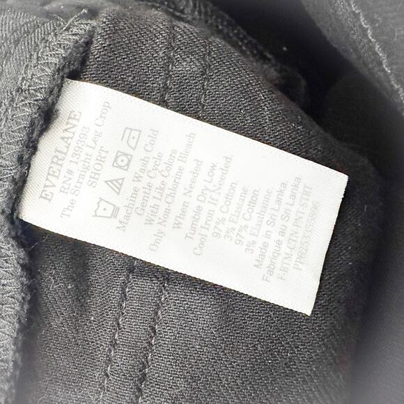 Everlane The Straight Leg Crop Short Black Denim Jean Pants Size 00 - Picture 7 of 8